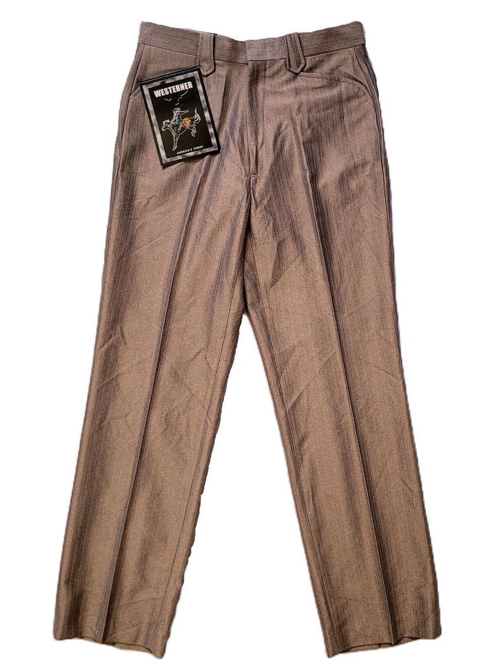 Westerner Men's 34x30 Mauve Taupe Textured Western Style Dress Pants NEW Vintage